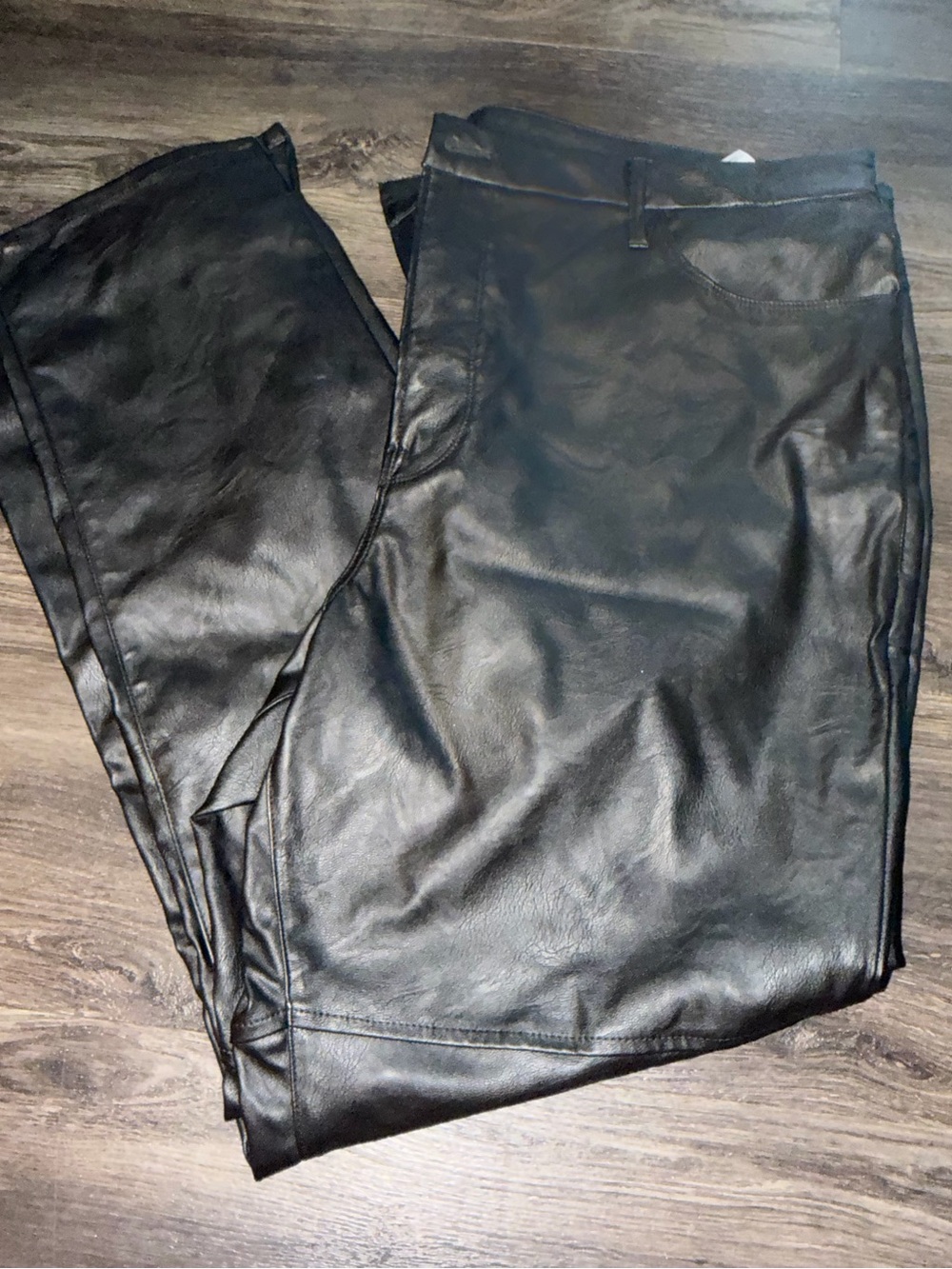 Good American Black Faux Leather Pants